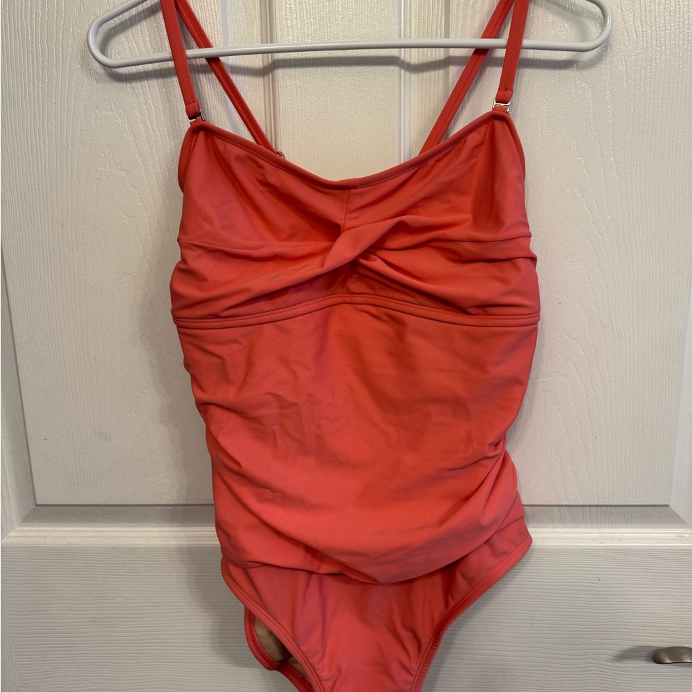 Kona Sol Pink One Piece Swimsuit with Sweetheart Neckline